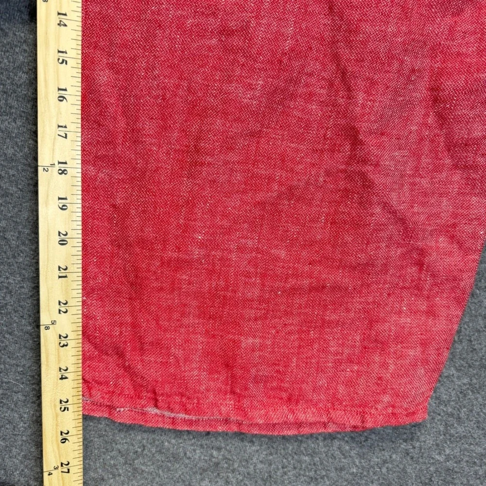 FLAX Red Linen Wide Leg Cropped Pants 3G NWT Lagenlook - Picture 5 of 7